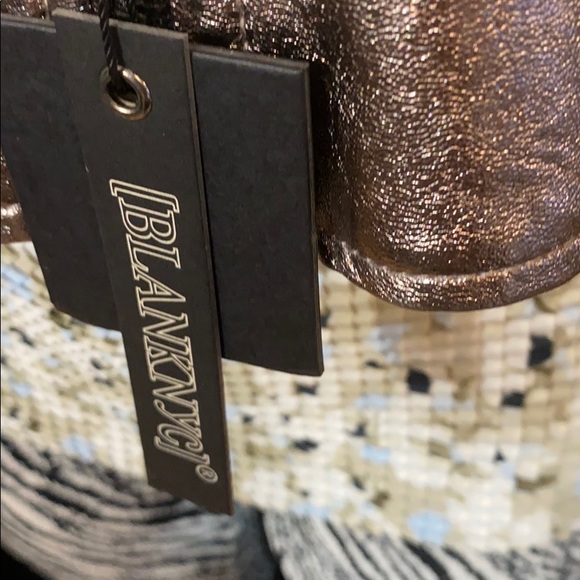 NWT BLANK NYC Bronze Metallic Faux Leather Jacket - Picture 9 of 9